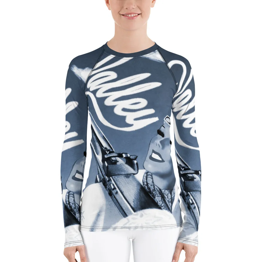 Valley Girl Skier Navy Blue Women's Long Sleeve Top