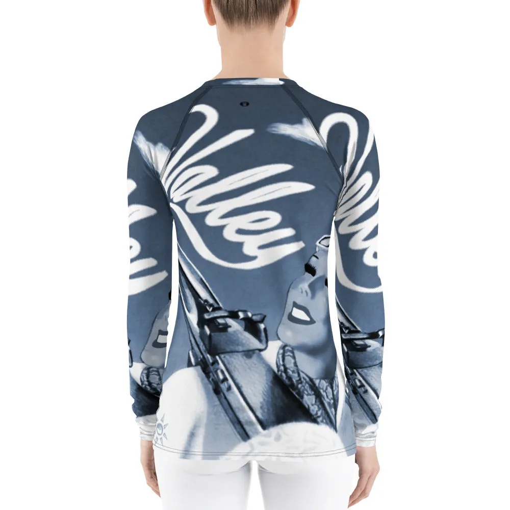 Valley Girl Skier Navy Blue Women's Long Sleeve Top