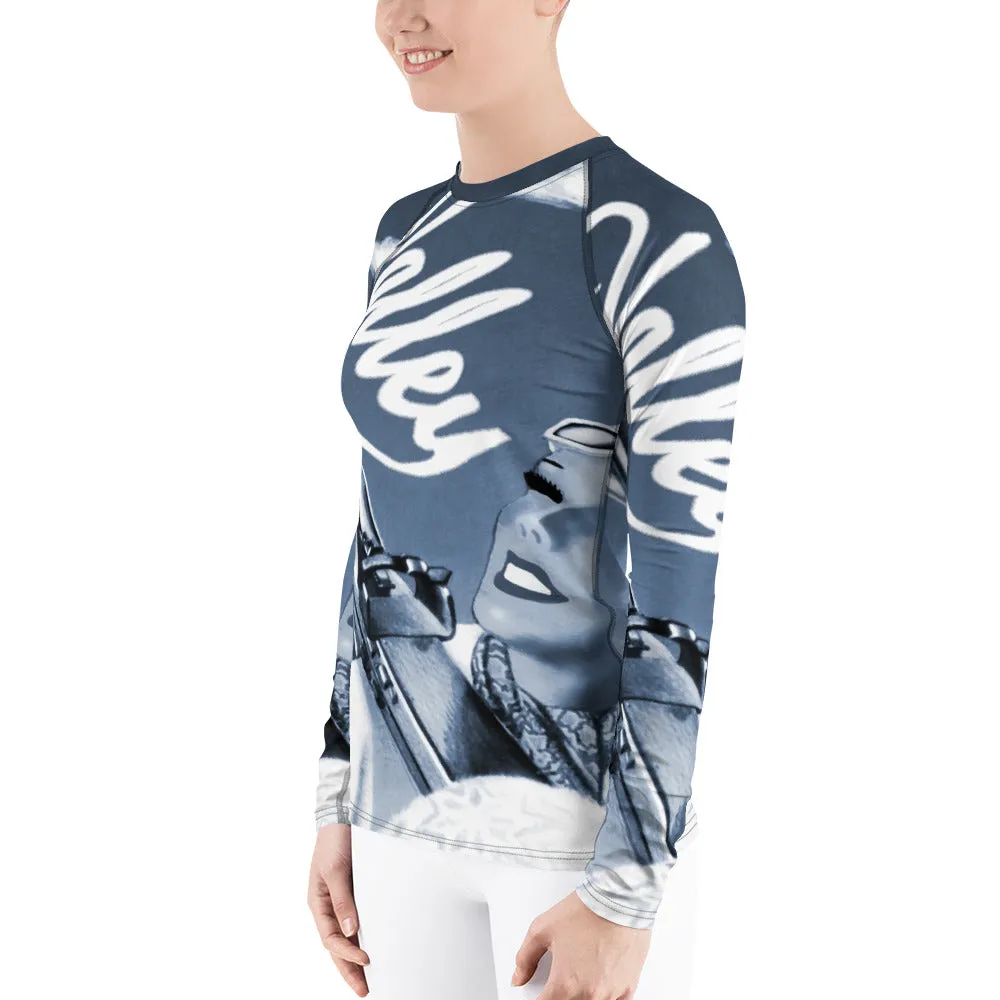 Valley Girl Skier Navy Blue Women's Long Sleeve Top