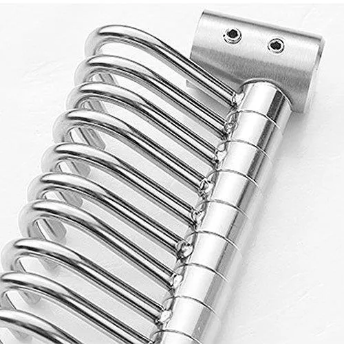 Vidwala Kitchen Wall Hanging Cookware Rack with Adjusted Hooks, Wall Mount Rail, Utensil Storage Organizer Rcks, Neatly Organizes, Stainless Steel
