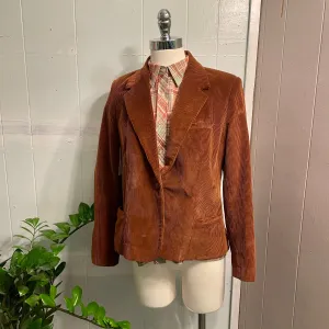 Vintage 70s 80s corduroy blazer jacket // size 11 small medium (HT23120)