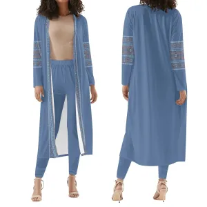 Womens Long Sleeve Cardigan and Leggings Sets - UCLA Blue