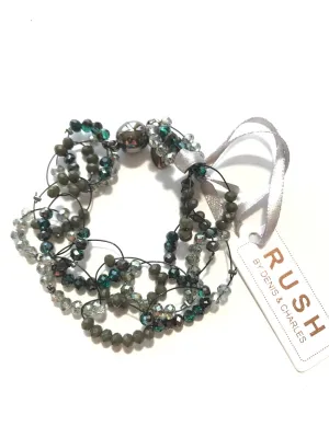 Women's RUSH by Denis & Charles | Beaded Bracelet on Wire | Green