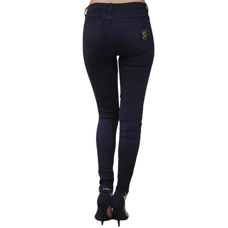 Women's Sexy Ripped Jeans Elasticity Leopard Print Jeans