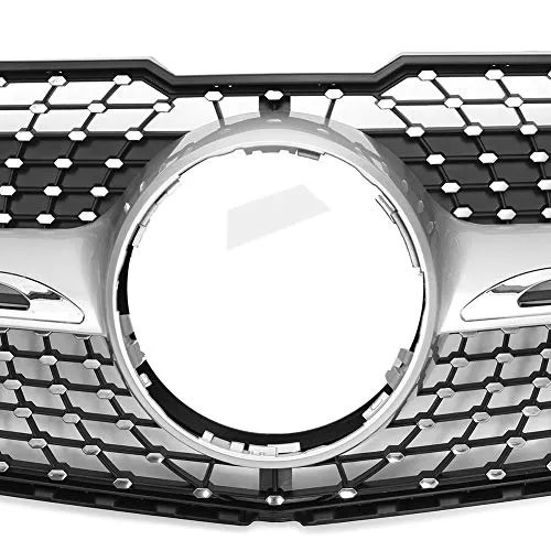 WPFC Car Front Bumper Grill Grille, for Mercedes for Benz GLK X204 GLK250 GLK300 GLK350 2013-2015, GLK X204 Diamond Grille,Black