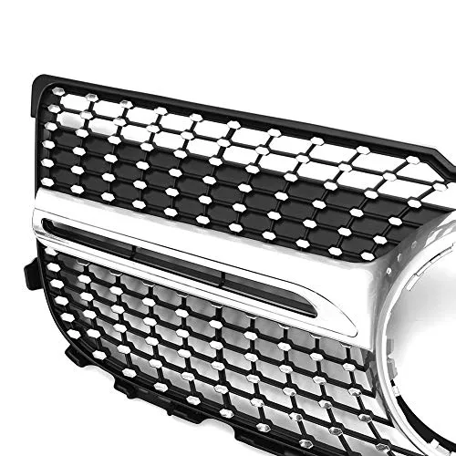 WPFC Car Front Bumper Grill Grille, for Mercedes for Benz GLK X204 GLK250 GLK300 GLK350 2013-2015, GLK X204 Diamond Grille,Black